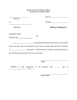 Affidavit of Indigency