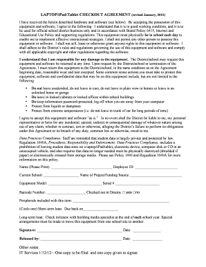 Laptop/iPad/Tablet Checkout Agreement