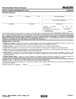 403(b) Hardship Withdrawal Request