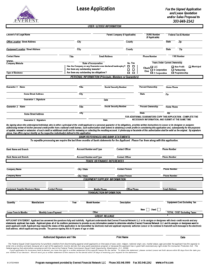 Lease Application Form