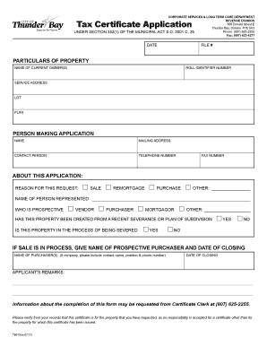 Tax Certificate Application