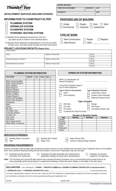 Building Permit Plumbing Application