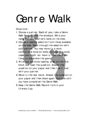 Genre Walk Record Form
