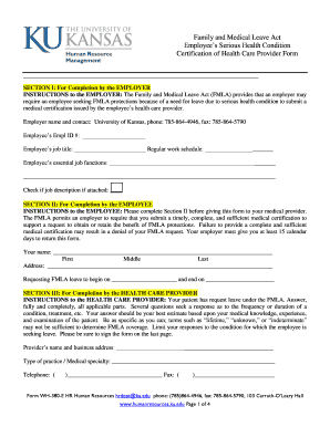 FMLA Employee’s Serious Health Condition Certification Form
