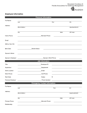 Employee Information - FACCM - faccm