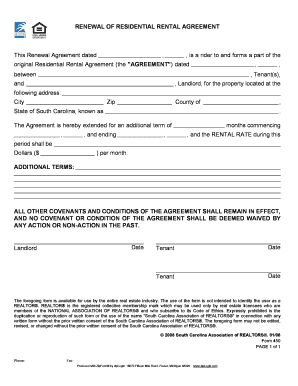 Renewal of Residential Rental Agreement