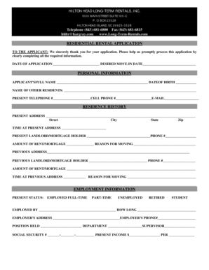 Residential Rental Application