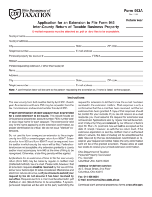 Ohio Form 993A Extension Request