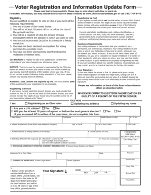 Ohio Voter Registration and Information Update Form