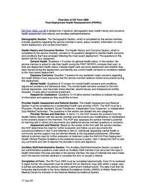 DD Form 2900 Post-Deployment Health Reassessment