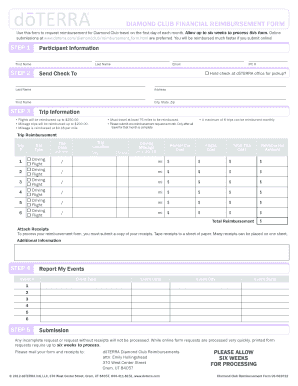 Reimbursement form - Diamond club financial reimbursement form - d?TERRA Tools