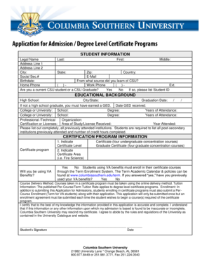 Student Information Form