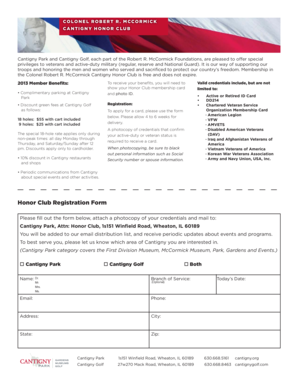 Colonel Robert R. McCormick Cantigny Honor Club Registration