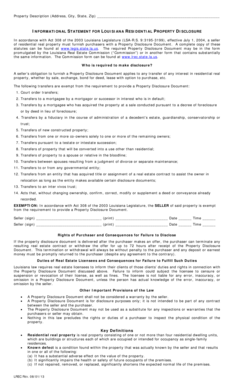 Louisiana Residential Property Disclosure Form