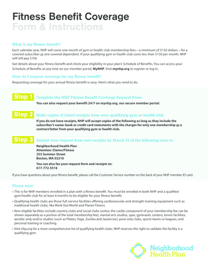 NHP Fitness Benefit Coverage Request Form