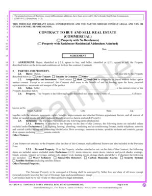 Colorado Commercial Real Estate Contract