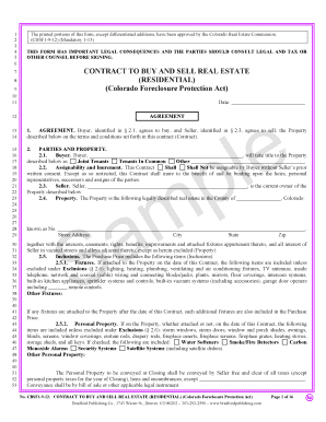 Colorado Residential Real Estate Purchase Agreement