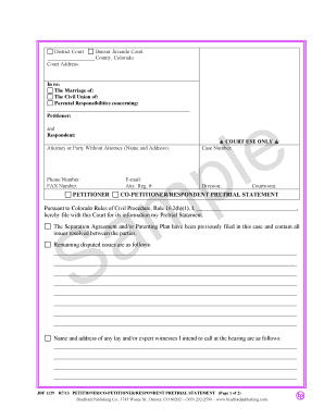 Colorado Pretrial Statement