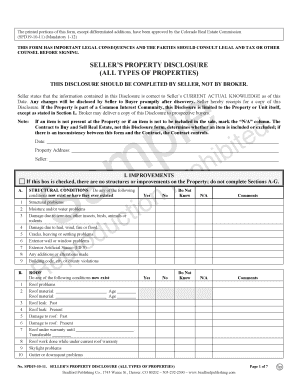 Colorado Seller’s Property Disclosure Form