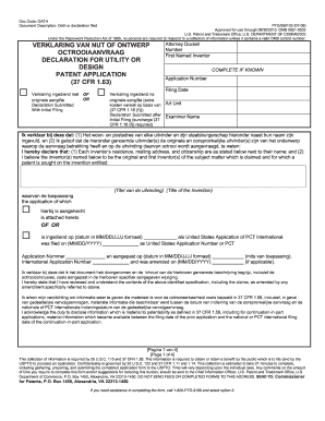 USPTO Oath or Declaration Form PTO/SB/102