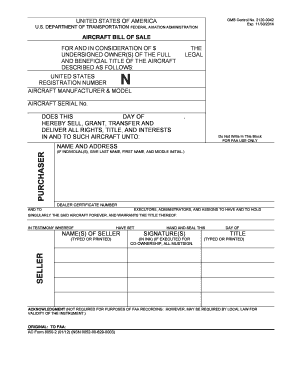 Aircraft Bill of Sale Form