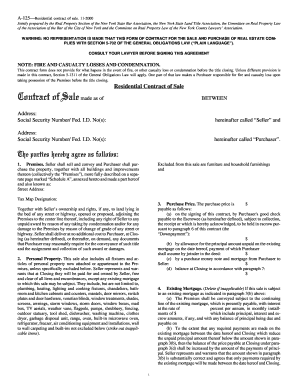 New York Residential Contract of Sale