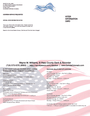 Colorado Voter Information Card