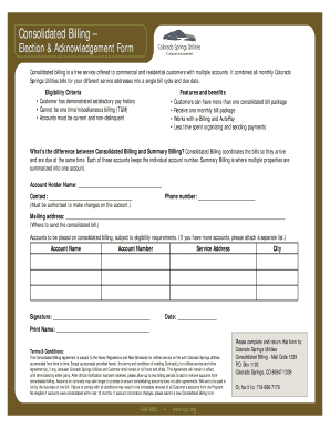 Consolidated Billing Election Form