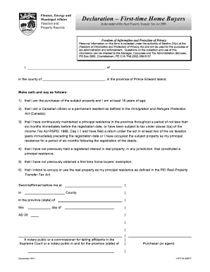 First-time Home Buyers Taxation Declaration