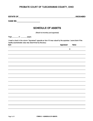 Ohio Schedule of Assets Form