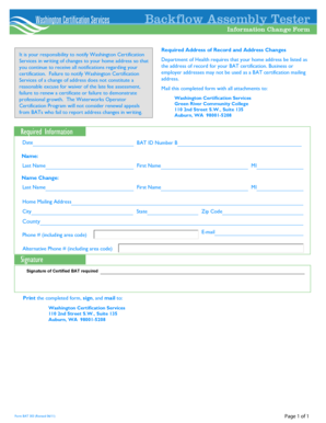 BAT Information Change Form 407KB PDF - instruction.green... - instruction greenriver