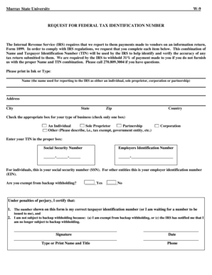 IRS W-9 Form