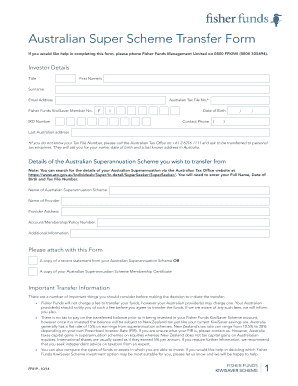 Australian Super Scheme Transfer Form