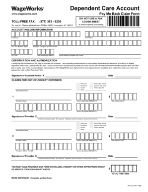 WageWorks Dependent Care Reimbursement Form