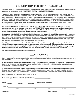 ACT-Residual Registration Form