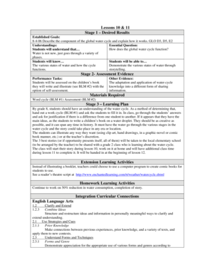 Water Cycle Lesson Plan