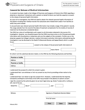 Consent for Release of Medical Information