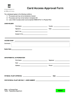 Card Access Approval Form