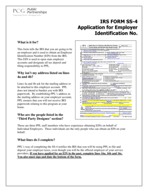 IRS Form SS-4 Application for Employer Identification Number