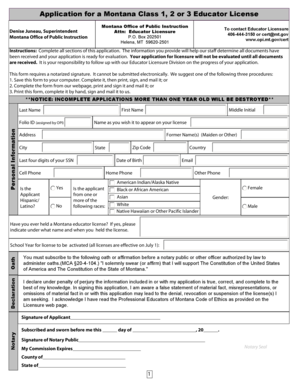 Montana Educator License Application