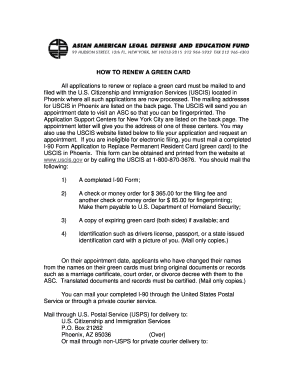 Fillable Online HOW TO RENEW A GREEN CARD Fax Email Print - pdfFiller