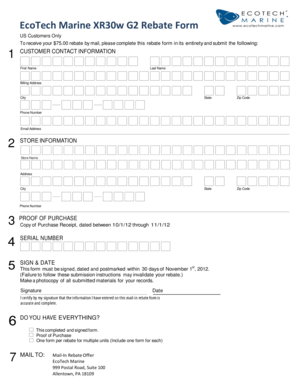 EcoTech Marine XR30w G2 Rebate Form
