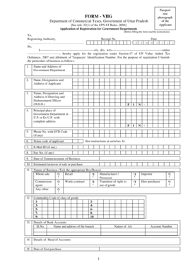 Uttar Pradesh VAT Registration Application Form