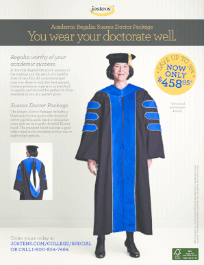 Fillable Online davenport Academic Regalia Sussex Doctor Package You ...