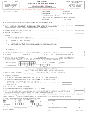 Village of Evendale 2008 Income Tax Return