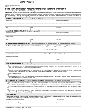 5107, State Tax Commission Affidavit for Disabled Veterans ... - co muskegon mi