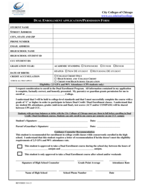 Dual Enrollment Application Permission Form