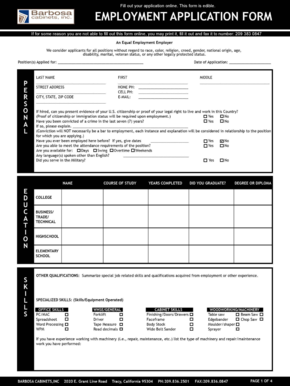 Employment Application Form