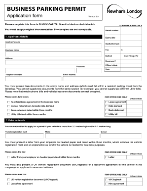 Business Parking Permit Application