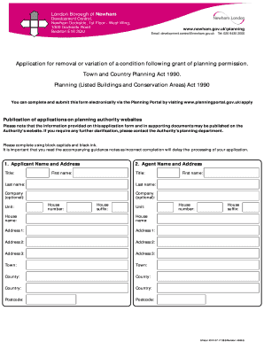 Planning Permission Condition Removal Application